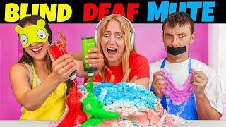 BLIND, DEAF, & MUTE Slime Making Challenge!