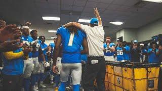 Jim Harbaugh Locker Room Victory Speech vs Panthers | LA Chargers