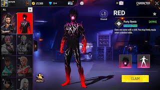 RED CHARACTER  CLAIM ALL REWARDS  NEW SERVER  FREE FIRE