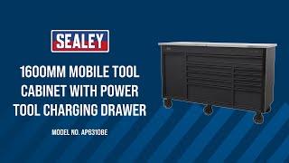 1600mm Mobile Tool Cabinet with Power Tool Charging Drawer - AP6310BE