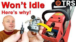 Chainsaw Wont Idle - This is why - Do this to Correct it!  (by Craig Kirkman)