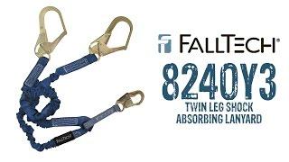 FallTech 8240Y3 Full Twin Leg Shock Absorbing Lanyard - GME Supply Co