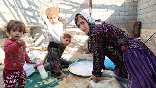 "Baking Traditional Nomad Bread and Continuing the Roof Construction by Zahra, Sister of Dehzir"