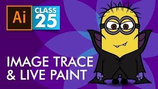 Adobe Illustrator - Image Trace and Live Paint - Class 25 - Urdu / Hindi