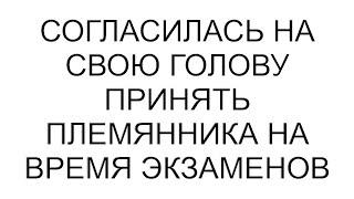 Согласилась на свою голову принять племянника на время экзаменов