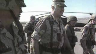 General Norman Schwarzkopf going to receive the Iraqi surrender after the Gulf War