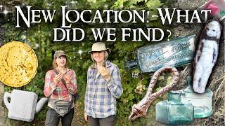 Mudlarking NEW Location! What Did We Find?! (Bottle Digging)