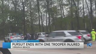 Driver arrested after police pursuit in Chesapeake, injuring trooper on I-64