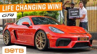 Mitcham Man's Life Changed! Porsche 718 GT4 + £30,000 CASH. BOTB Car Winner