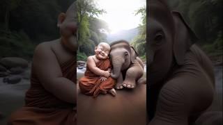 Little monk so cute  baby #so #cute #monk #cartoon #whatsapp #funny #baby #littlemonk