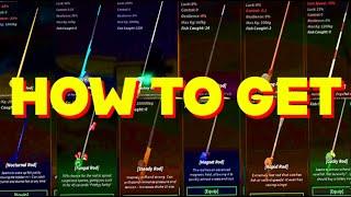 HOW TO GET ALL FISHING RODS SHOWCASE in FISCH! ROBLOX