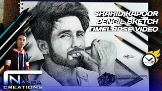 Shahid Kapoor Pencil sketch step by step |Happy Birthday 2020 | Nandacreations