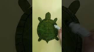 How to make leaf art / leaf craft / turtle / kolase daun #shorts #howto #leaf #leafart #kids #diy