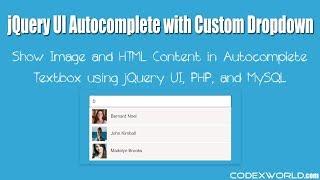 jQuery UI Autocomplete with Images and Custom HTML in PHP