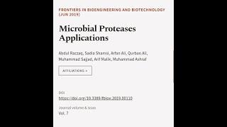 Microbial Proteases Applications | RTCL.TV