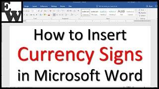 How to Insert Currency Signs in Microsoft Word