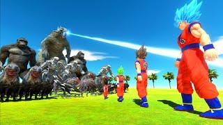 The Evolution Of GOKU Super Saiyan Blue God VS GODZILLA 2014 x KONG x Dinosaurs - ARBS