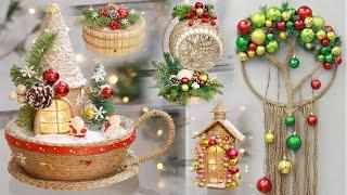 7 Diy Jute craft christmas decorations ideas at home 2023-2024 ️