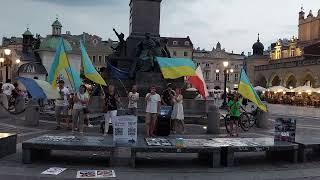 John Gora & Eddie Biegaj Poland Tour - Krakow Market Square - 2023 - Ukraine supporters