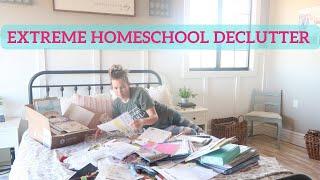 DECLUTTERING MY HOMESCHOOL SPACE || EXTREME DECLUTTER WITH ME