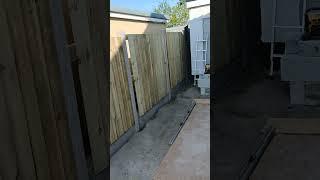garden feather edge stepped concrete post fence