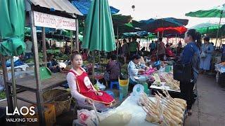 Wandering in Thalat Market | Vientiane Province | Rural Laos Travel | WALK A LAOS