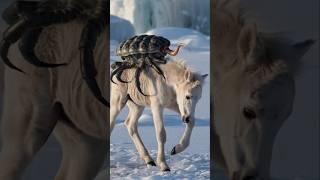 A Touching Story: How a Reindeer Calf Saved a White Foal #animalrescue #polarrescue #foal