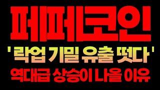 [페페코인]페페코인 역대급 상승 또 나올 이유 기밀 유출 풀렸다 #페페코인 #페페코인분석 #페페코인대응 #페페코인전망