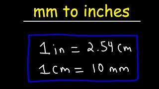 How To Convert mm to Inches