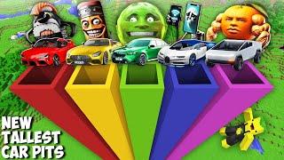 I found TALLEST PITS WITH NEW BRAINROT CARS LING GANG MELON  HOTSPOT SIGMA BOY in Minecraft !