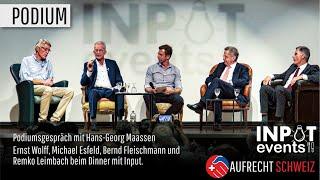 Hans-Georg Maassen, Ernst Wolff, Michael Esfeld und Bernd Fleischmann bei Remko Leimbach