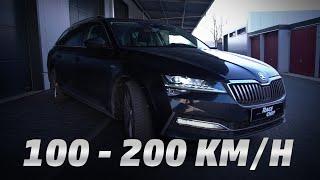 Skoda Superb 2.0 TSI - Acceleration 100 – 200 KM/H RaceChip vs. Stock