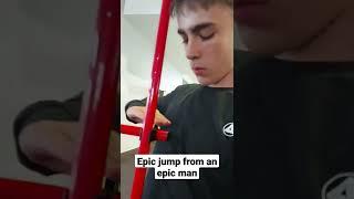 Epic jump from an epic man