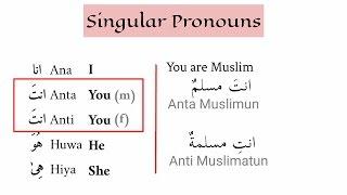 Easy Arabic Grammar Lesson 17 - Singular Pronouns