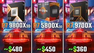 RYZEN 7 9800X3D vs RYZEN 7 5800X3D vs RYZEN 7 9700X | Test in 6 Games