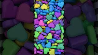 Rainbow Hearts Screen Fill #satisfying #hearts #3dloop #animation #drop #rainbow #colorful