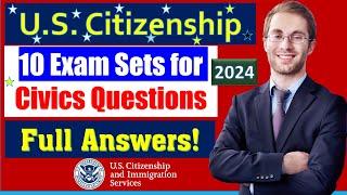 US Citizenship 2024 | Prepare for Success 10 Exam Sets of 100 Civics Test (New)