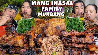 MANG INASAL SATURDAY FAMILY MUKBANG | Inasal Chicken | Pork sisig | Bbq on stick | Steam Kangkong