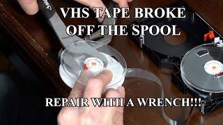 How to Repair VHS Tape - Tape Broke Off The Spool