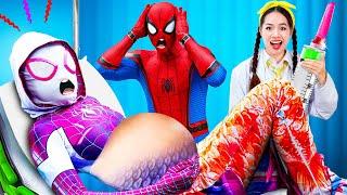 Chief Soyay Doctor Help Fake Pregnant Mermaid Spider Give Birth in Superhero Hospital With Spiderman