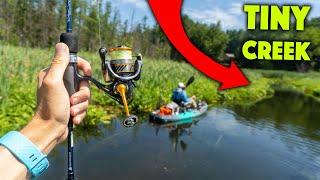 We Kayaked Deep Into A TINY CREEK For Nonstop Fishing Action!