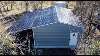 20x30 Metal Garage with 12x30 Lean To Carport from Start to Finish