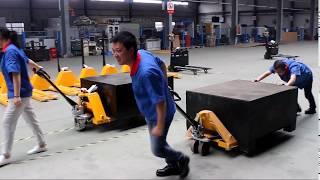 1500kg hand pallet truck VS semi electric pallet truck use for normal pallet transport