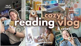 READING VLOGS are back!  | unboxing book haul, reading 3 books, hobbies, & sunday reset!