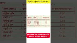 বিদ্যুতের প্রতি ইউনিট এর দাম।বাড়ির বিদ্যুতের দাম।#gkbangla  #gkstudy #ytshorts