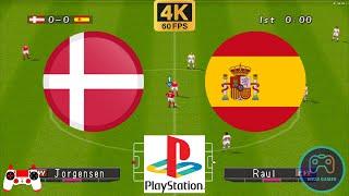 Winning Eleven 2000 - Spain vs Denmark - Duckstation PS1 on PC  Full Game [4K60]