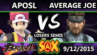 S@X Monthly - Average Joe (Snake) Vs. VGBC | Aposl (Pokemon Trainer) SSBB Losers Semis - Smash Brawl