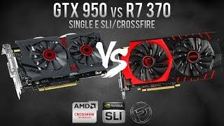 GTX 950 vs R7 370 - Single e SLI/CrossFire - 9 testes Full HD + custo por frame e consumo (PT-BR)