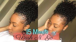 15 Minute Wash n' Go High Puff  4a Type Hair + WATCH ME SLAAAAAYYY THESE EDGES!!