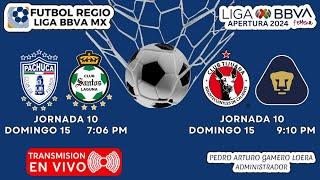 LIGA BBVA MX FEMENIL ║ JORNADA 10 ║ PACHUCA VS SANTOS ║ TIJUANA VS PUMAS ║ EN VIVO !!!